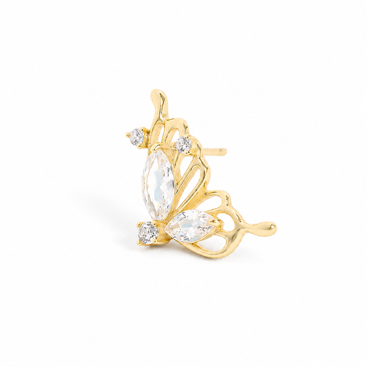 Silver Gold Half Butterfly Earrings