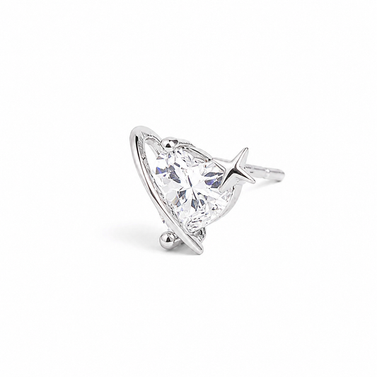 Starry Heart Sparkle Studs