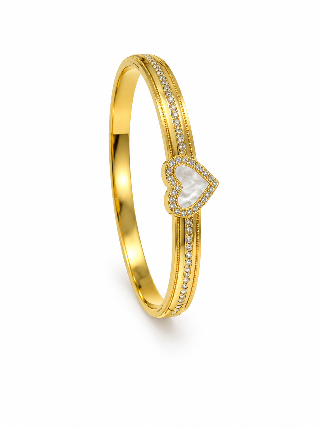 Mother of Pearl Heart Bangle