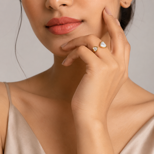 Dual Heart Open Ring