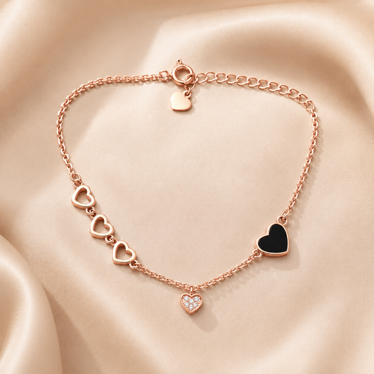 Silver Midnight Love Bracelet
