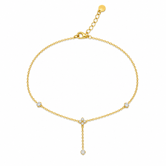 Celeste Sparkle Drop Demi-Fine Anklet