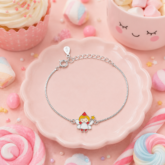 Silver Fairy Enamel Kids Bracelet
