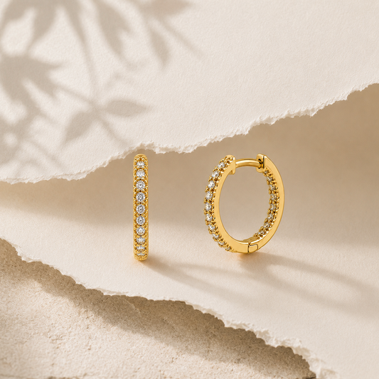 Silver Sparkle Hoop Earrings