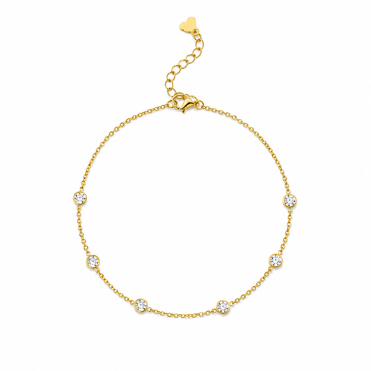 Celeste Bezel-Set Crystal Demi-Fine Anklet