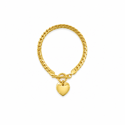 Golden Heart Toggle Bracelet