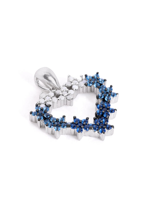 Sapphire Blossom Heart Pendant