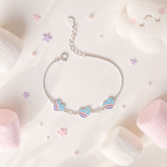 Silver Sky Heart Kids Bracelet