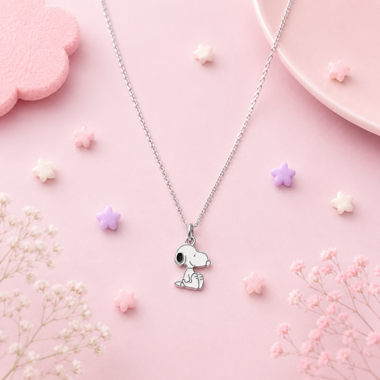925 Silver Little Snoopy Kids Necklace
