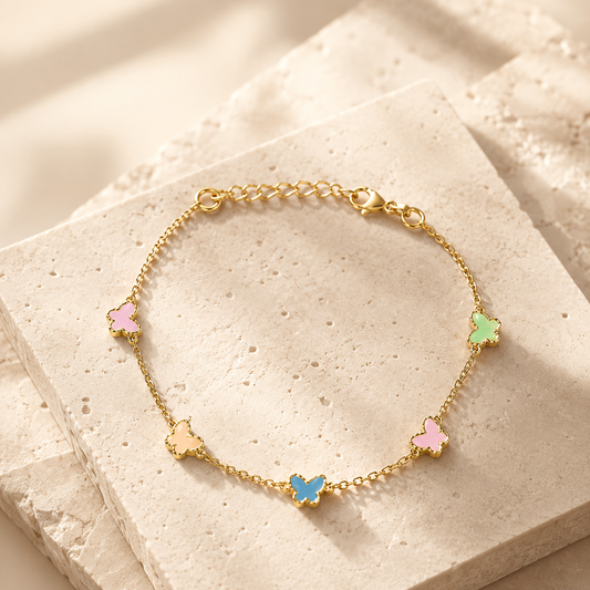 Silver Pastel Butterfly Bracelet
