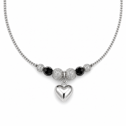 Heart Charm Beaded Bracelet