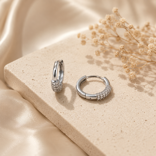 Minimal Sparkle Hoop Earrings