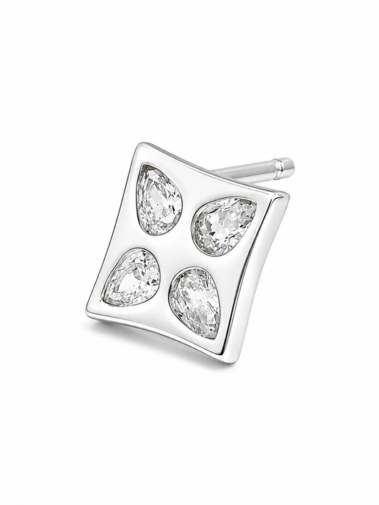 Silver Diamond Frame Studs