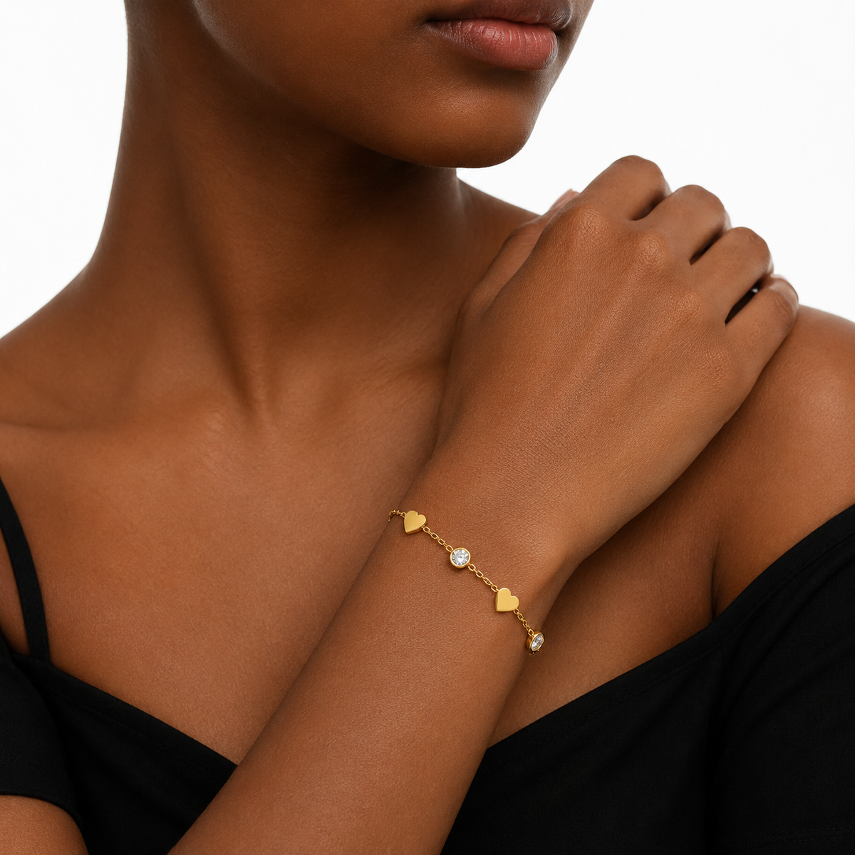 Heart & Crystal Bracelet