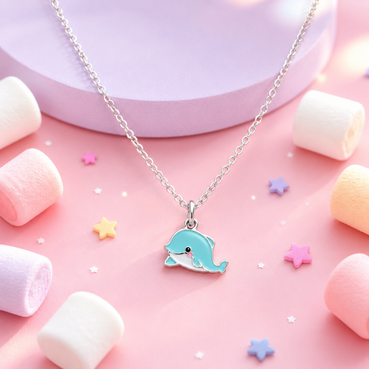 Silver Little Dolphin Kids Necklace