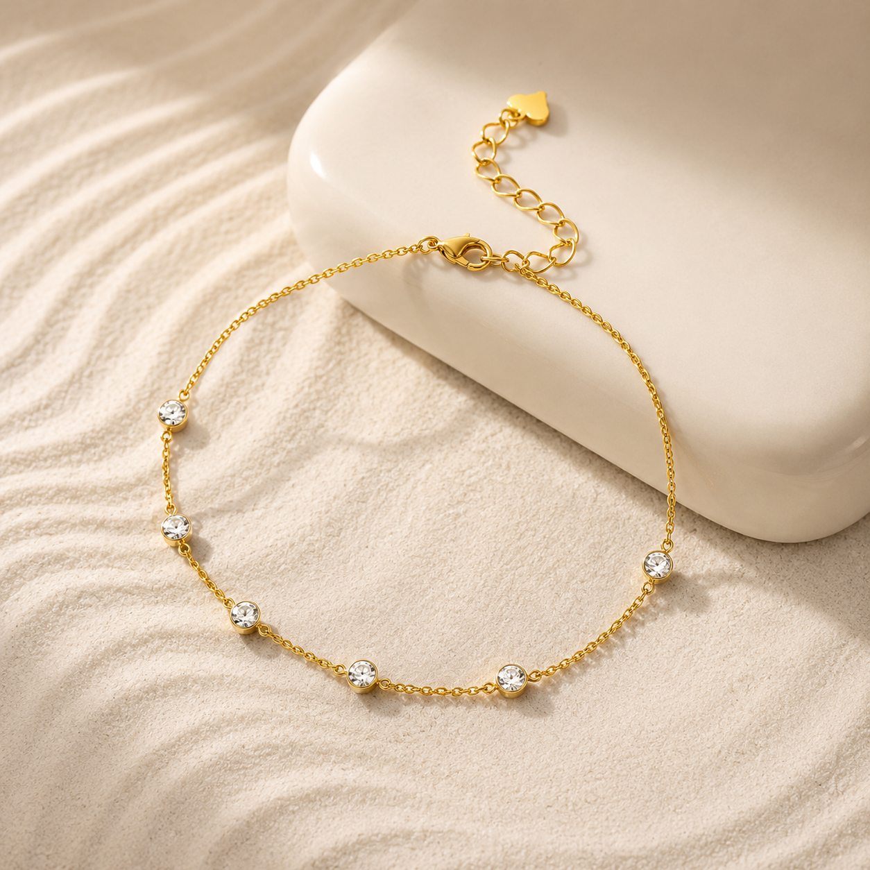 Celeste Bezel-Set Crystal Demi-Fine Anklet