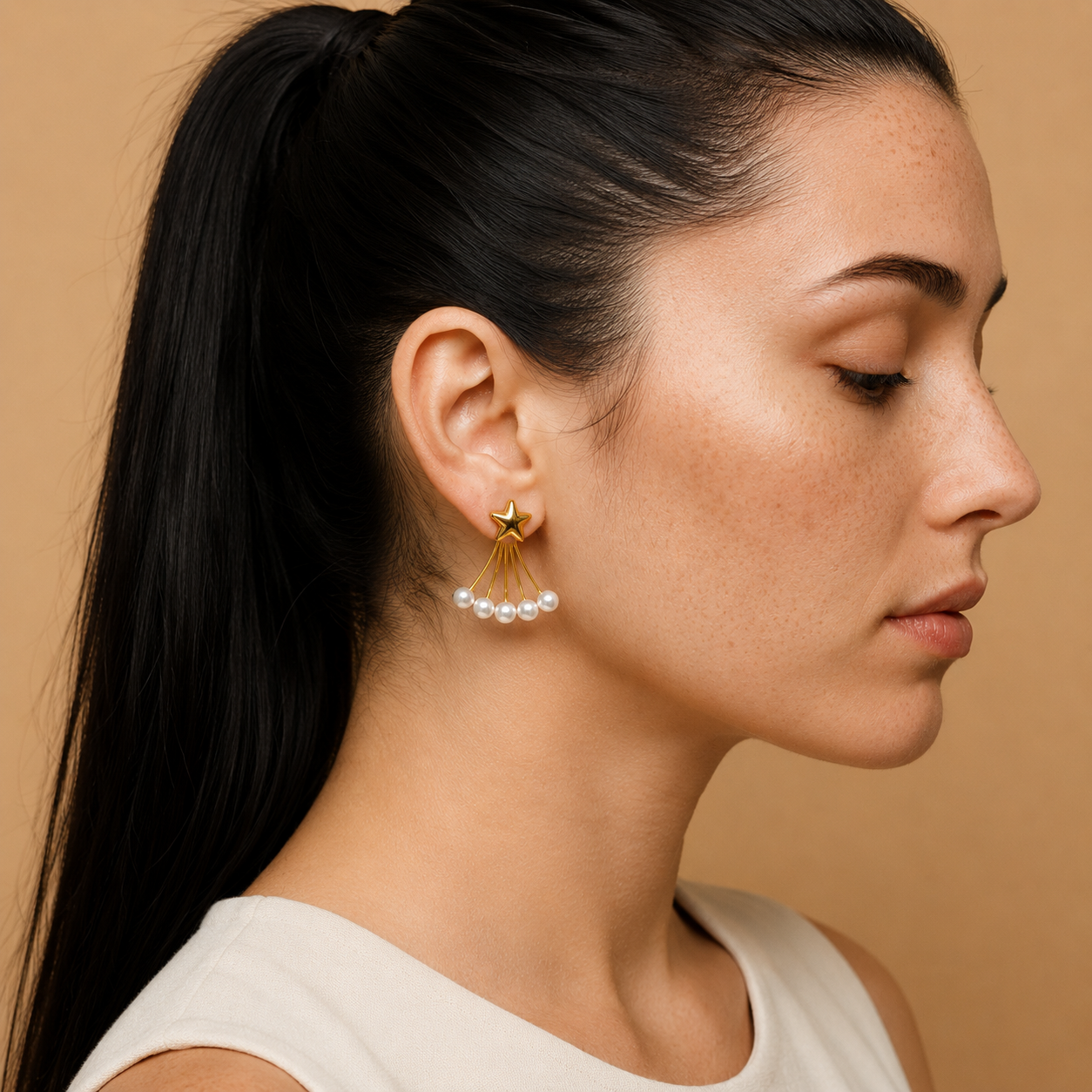 forME by MINOUS Celestial Star Pearl Drop Earrings