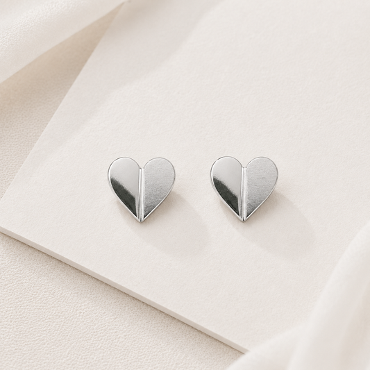 Minimal Heart Stud Earrings