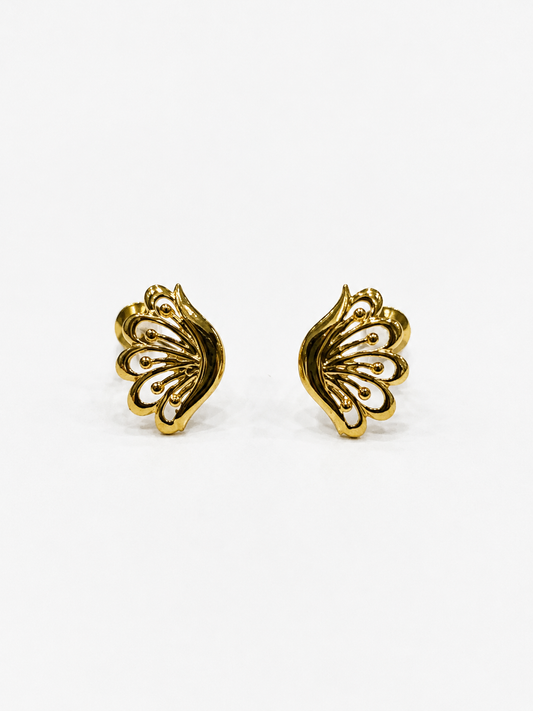 9K Gold Peacock Designer Stud Earrings
