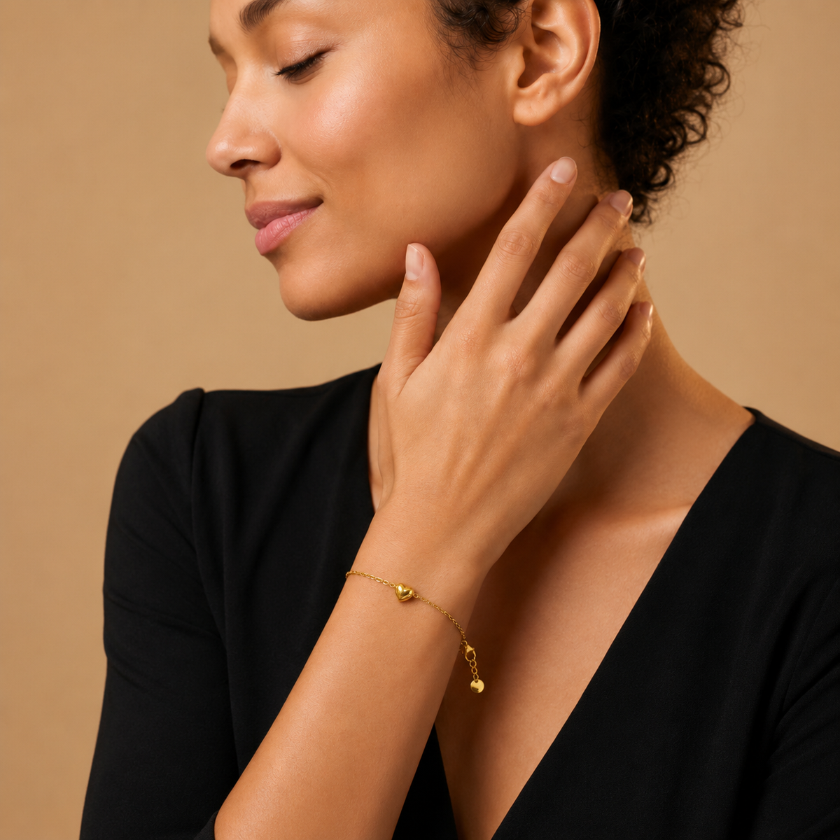 Golden Heart Chain Bracelet