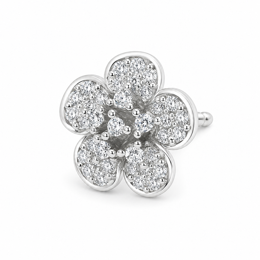 Silver Mini Flower Spark Studs