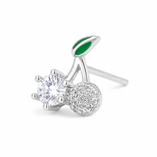 Silver Cherry Blossom Shine Studs