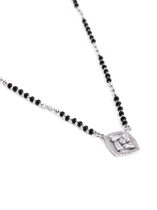 925 sterling silver mangalsutra with black beaded chain