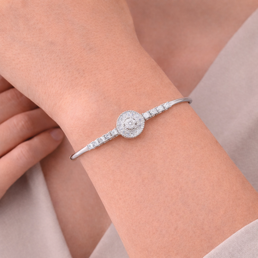 Radiant Circle Open Cuff Bracelet