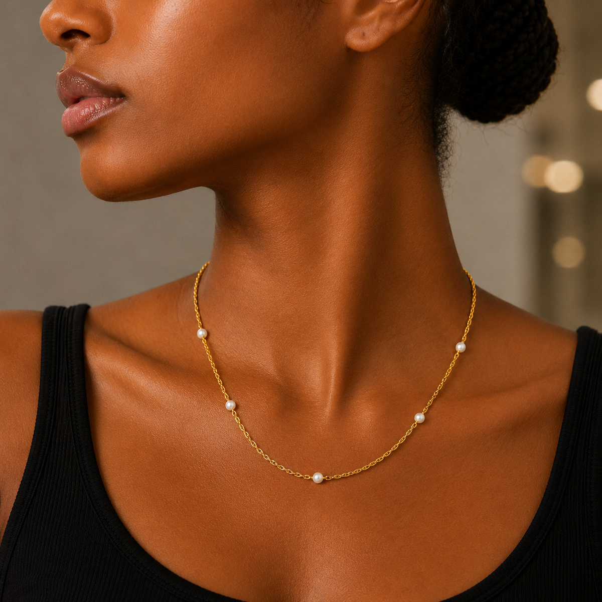 Pearl Rope Chain Necklace