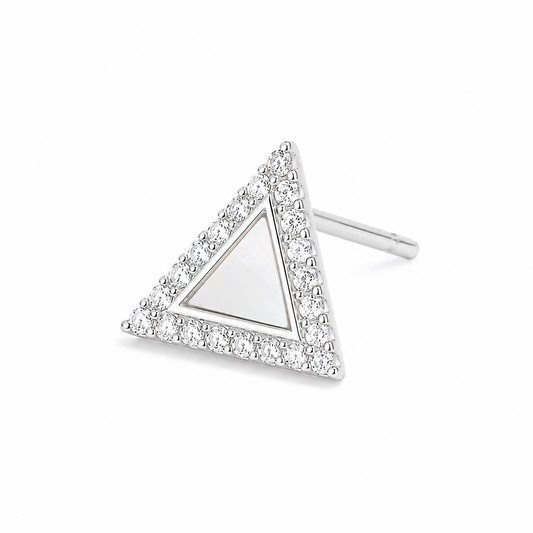 Silver Trinity Glow MOP Studs