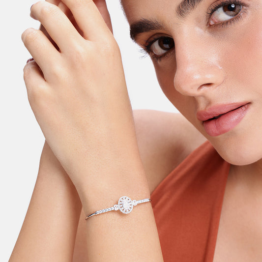 Radiant Solitaire Cuff Bracelet