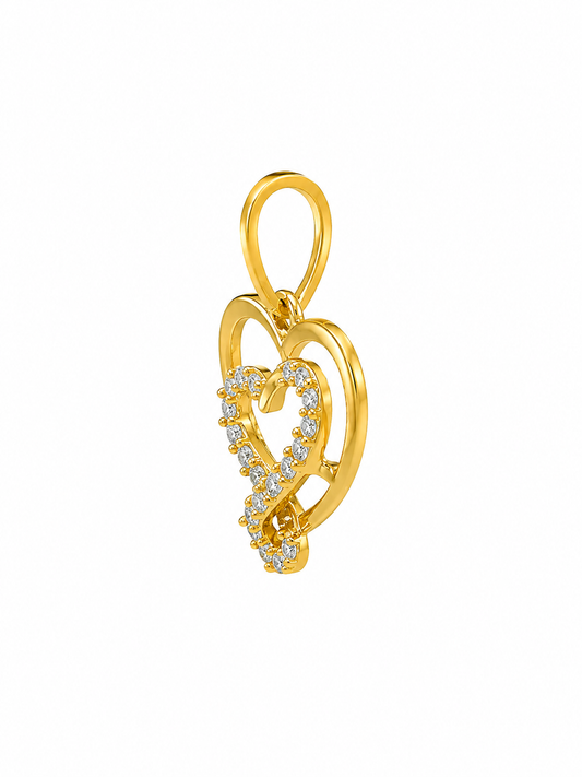 Double Heart Crystal Pendant