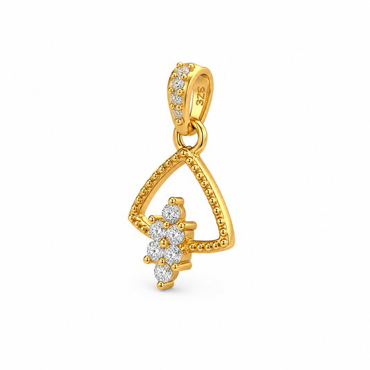 Elegant Triangle 9K Gold Pendant
