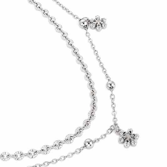 Pretty Bloom Dual Chain Anklet
