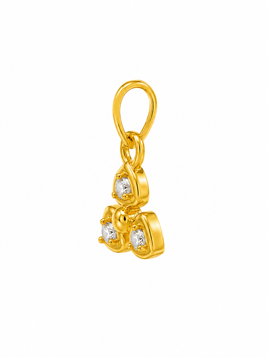 9K Gold Triple Spark Floral Pendant