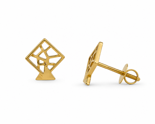 Abstract Geometric Stud Earrings