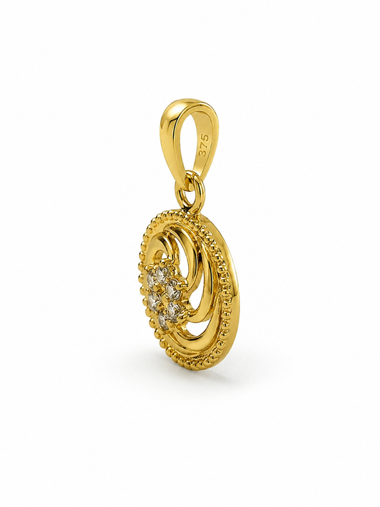Spiral 9 Karat Gold Pendant
