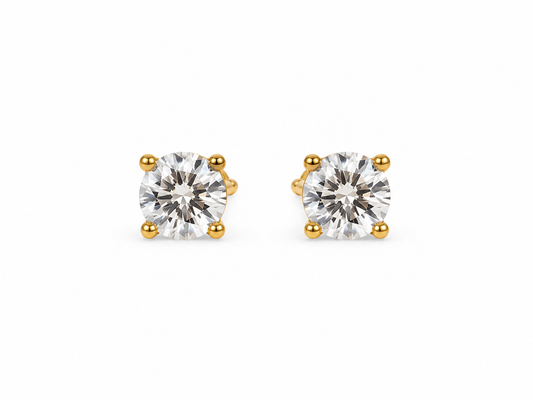 Classic Solitaire Stud Earrings