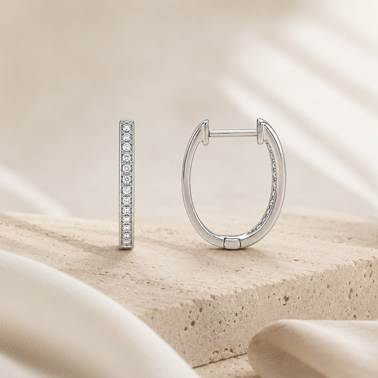 Minimal Crystal Hoop Earrings