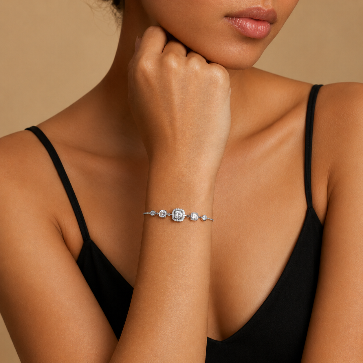 Silver Classic Solitaire Bracelet