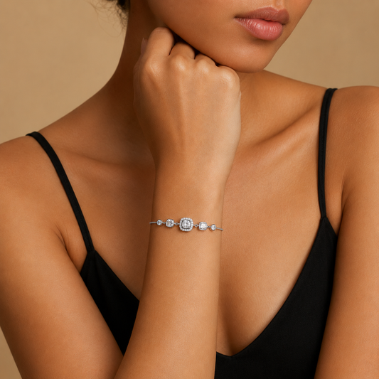 Silver Classic Solitaire Bracelet