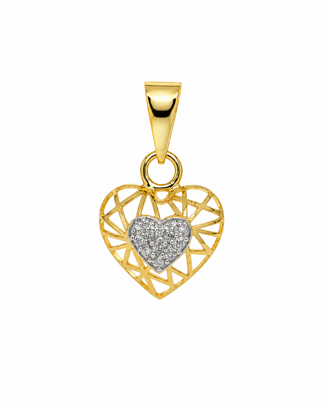 9K Gold Open Heart Pendant