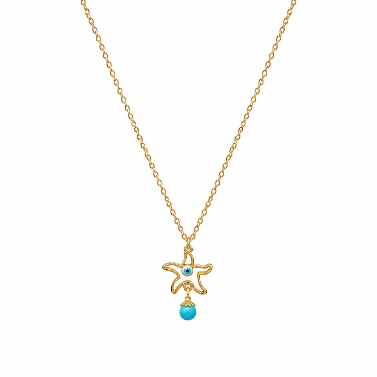Evil Eye Starfish Necklace