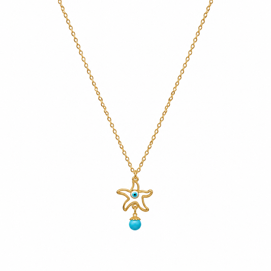 Evil Eye Starfish Necklace