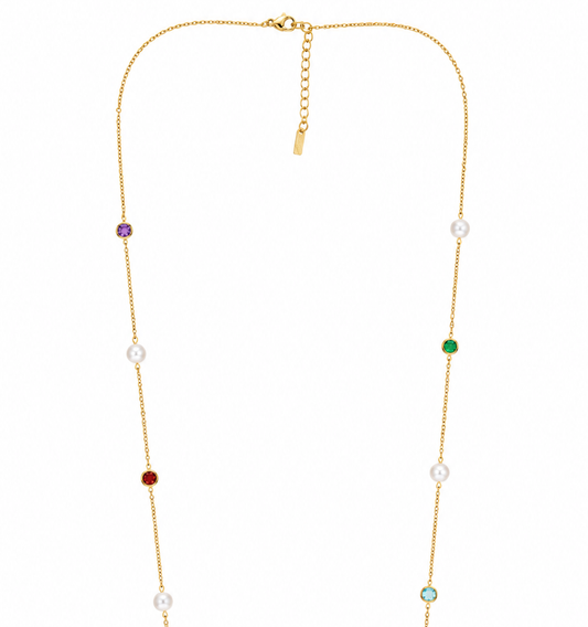 Demi Fine 2-in-1 Rainbow Charm Necklace & Waist Chain