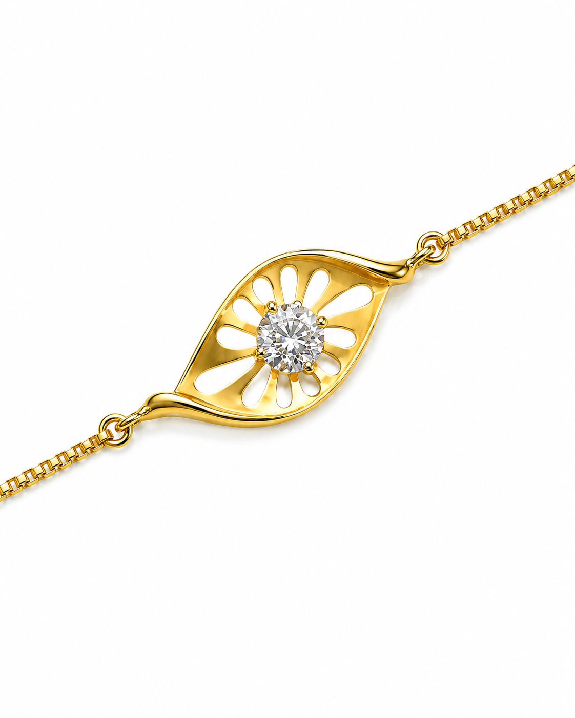 9K Gold Floral Diamond Bracelet