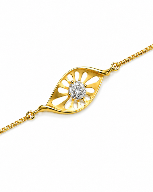 9K Gold Floral Diamond Bracelet