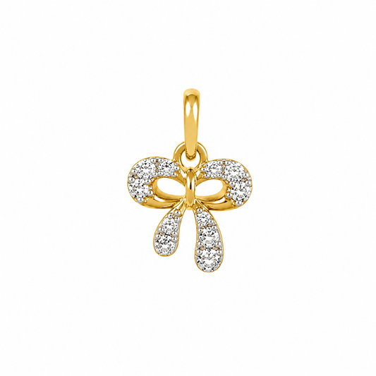 9K Gold Diamond Bow Pendant