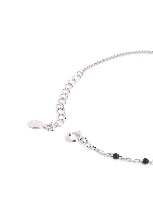 925 sterling silver mangalsutra bracelet with black beaded chain