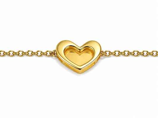 9K Gold Double Heart Bracelet